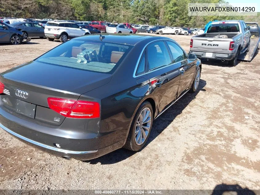 2011 Audi A8 L 4.2 VIN: WAURVAFDXBN014290 Lot: 40860777