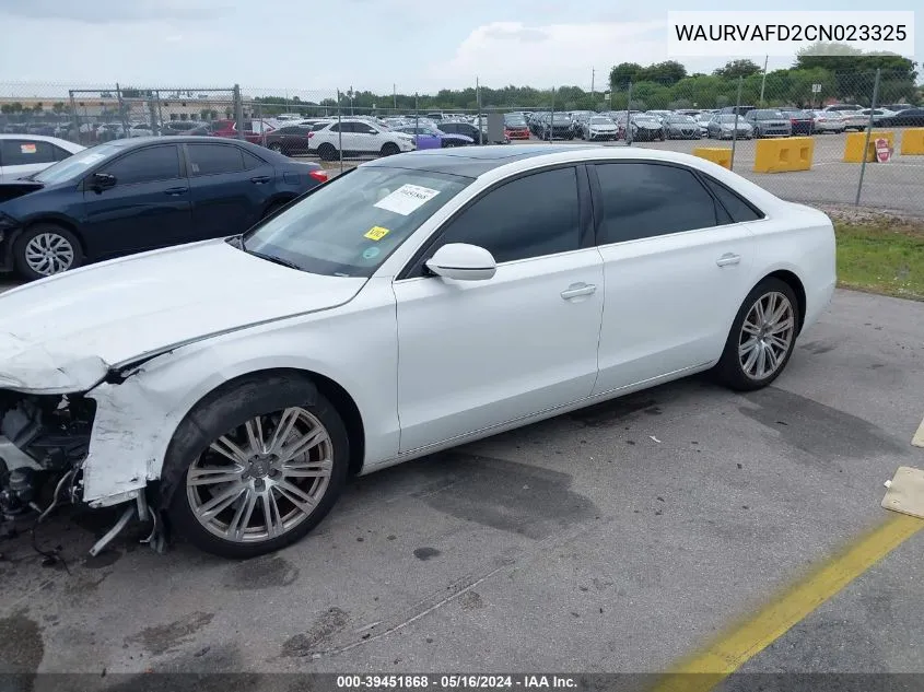 2012 Audi A8 L 4.2 VIN: WAURVAFD2CN023325 Lot: 39451868