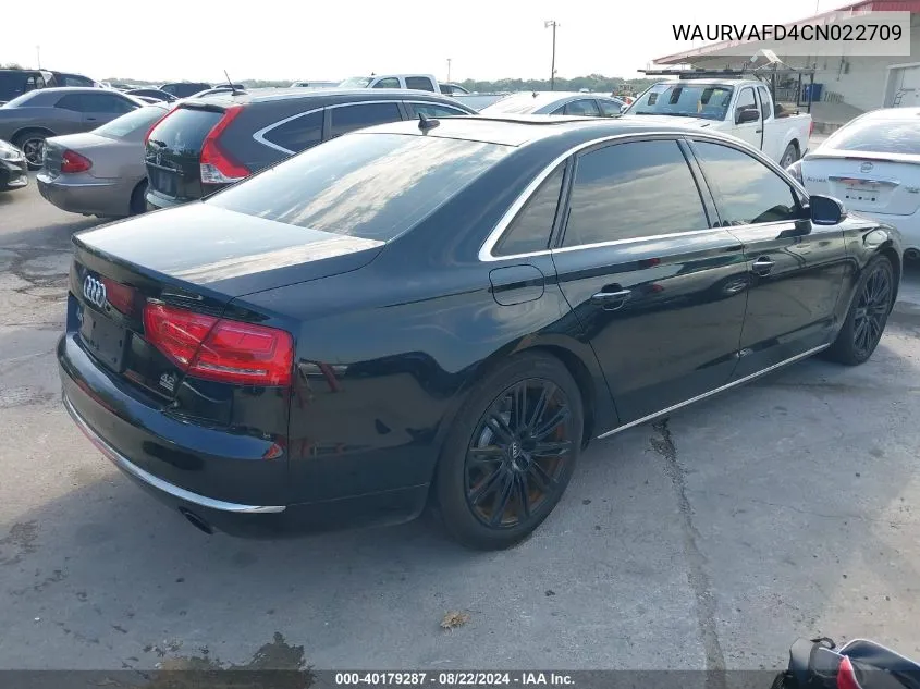 2012 Audi A8 L 4.2 VIN: WAURVAFD4CN022709 Lot: 40179287