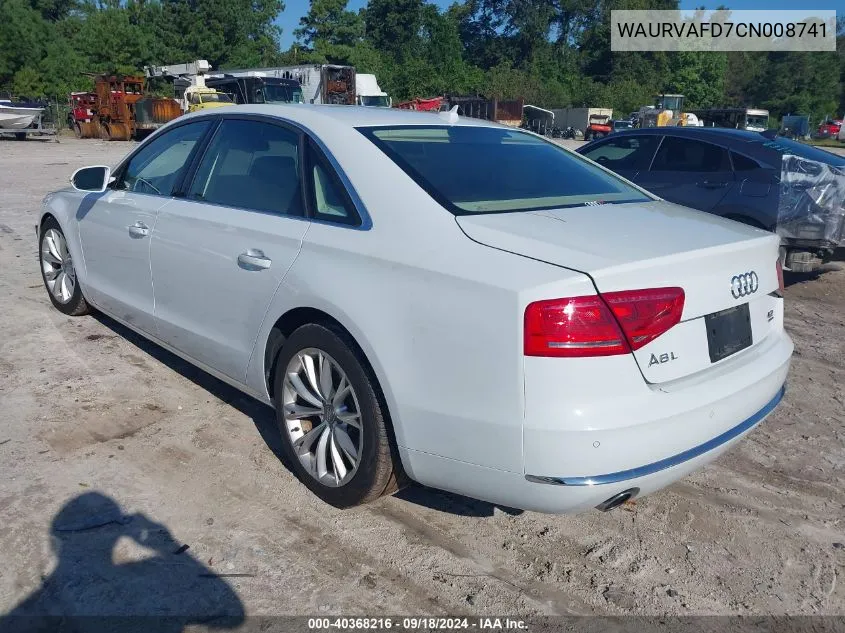 2012 Audi A8 L 4.2 VIN: WAURVAFD7CN008741 Lot: 40368216