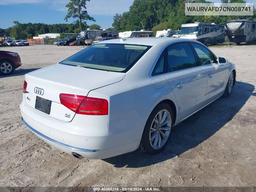 2012 Audi A8 L 4.2 VIN: WAURVAFD7CN008741 Lot: 40368216