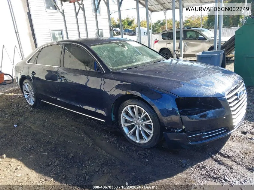 2012 Audi A8 L 4.2 VIN: WAURVAFD6CN002249 Lot: 40670358