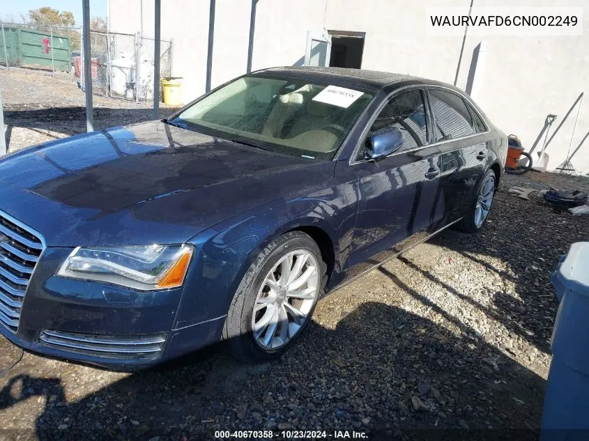 2012 Audi A8 L 4.2 VIN: WAURVAFD6CN002249 Lot: 40670358