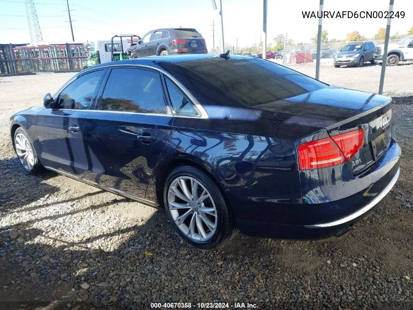 2012 Audi A8 L 4.2 VIN: WAURVAFD6CN002249 Lot: 40670358