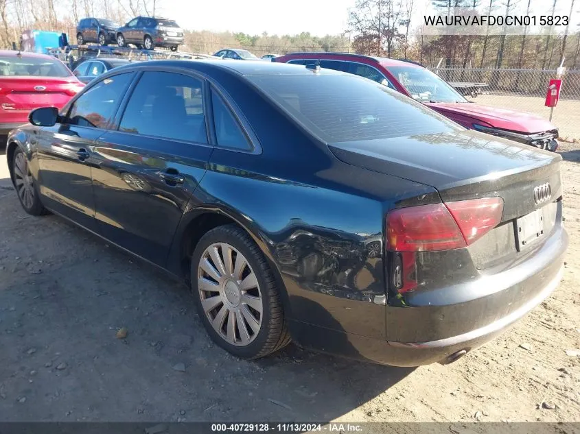 2012 Audi A8 L 4.2 VIN: WAURVAFD0CN015823 Lot: 40729128