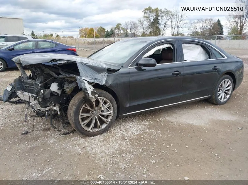 2012 Audi A8 L 4.2 VIN: WAURVAFD1CN026510 Lot: 40755314