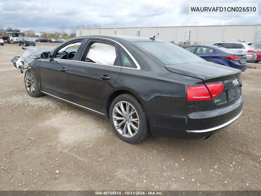 2012 Audi A8 L 4.2 VIN: WAURVAFD1CN026510 Lot: 40755314