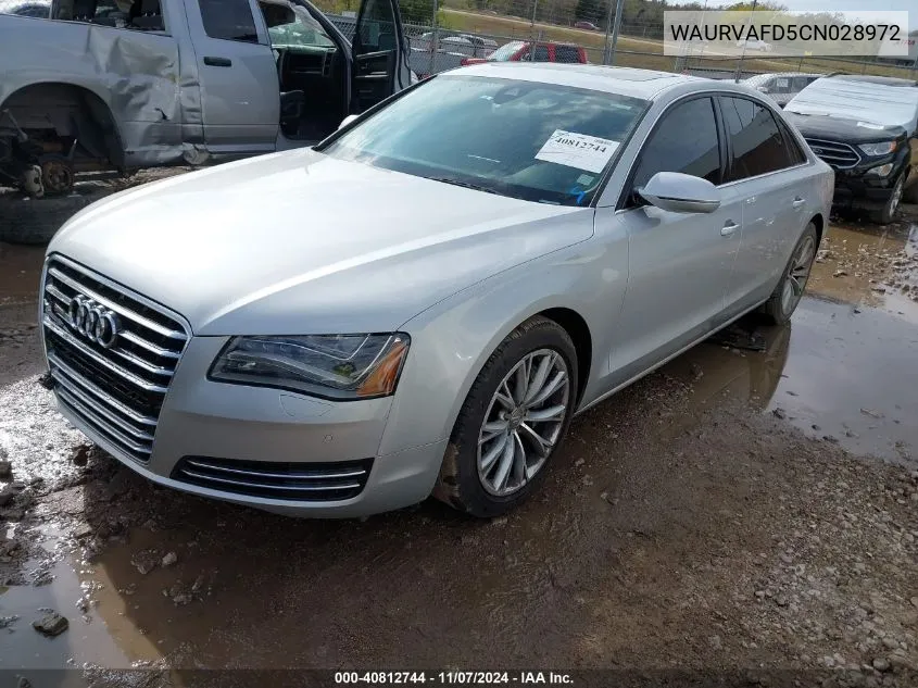 2012 Audi A8 L 4.2 VIN: WAURVAFD5CN028972 Lot: 40812744