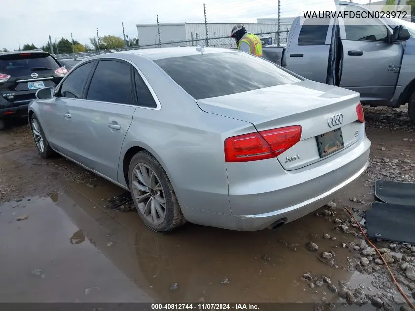 2012 Audi A8 L 4.2 VIN: WAURVAFD5CN028972 Lot: 40812744