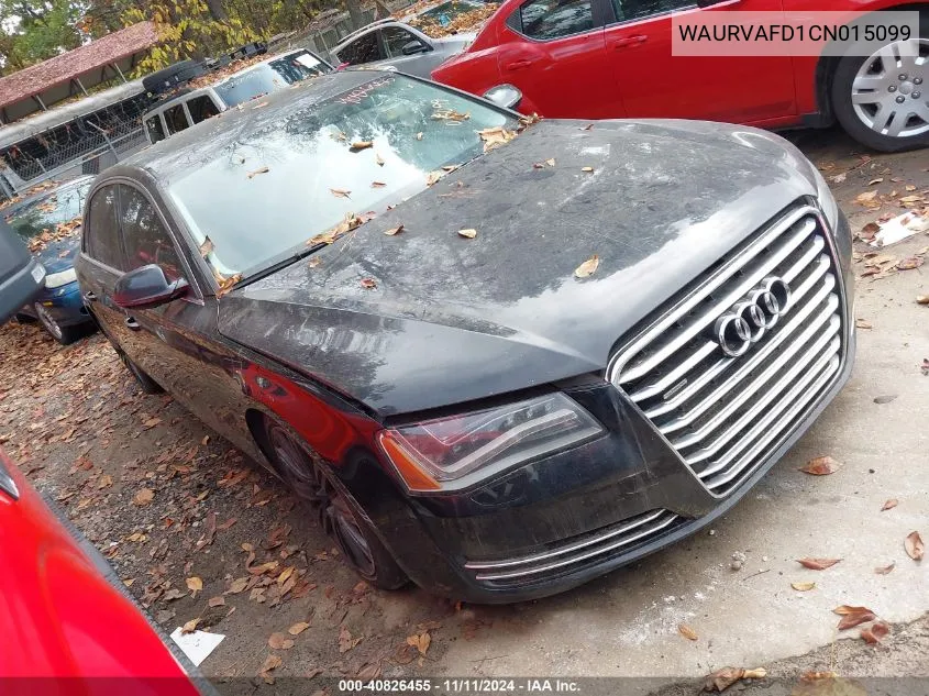 2012 Audi A8 L Quattro VIN: WAURVAFD1CN015099 Lot: 40826455