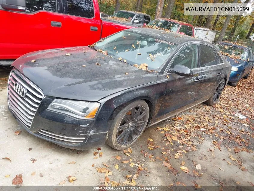 2012 Audi A8 L Quattro VIN: WAURVAFD1CN015099 Lot: 40826455