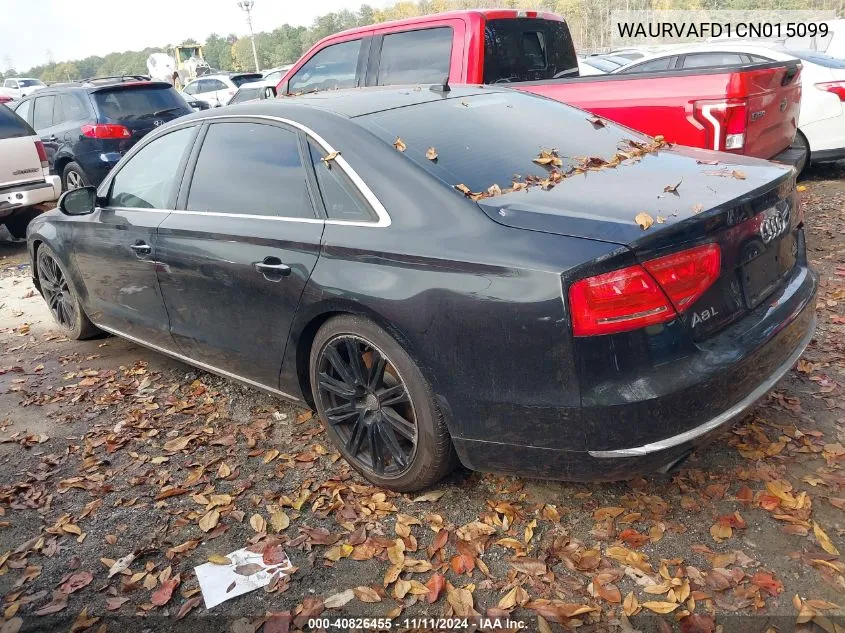 2012 Audi A8 L Quattro VIN: WAURVAFD1CN015099 Lot: 40826455