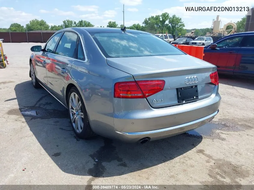 2013 Audi A8 L 3.0T VIN: WAURGAFD2DN013213 Lot: 39489774