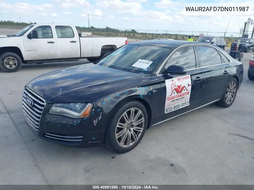 2013 Audi A8 L 4.0T VIN: WAUR2AFD7DN011987 Lot: 40591588