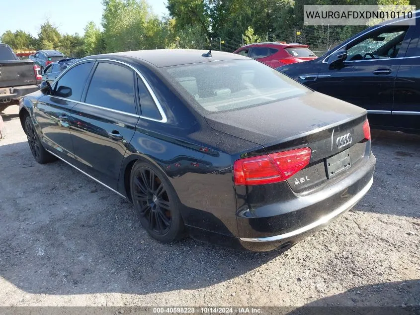 2013 Audi A8 L 3.0T VIN: WAURGAFDXDN010110 Lot: 40598228