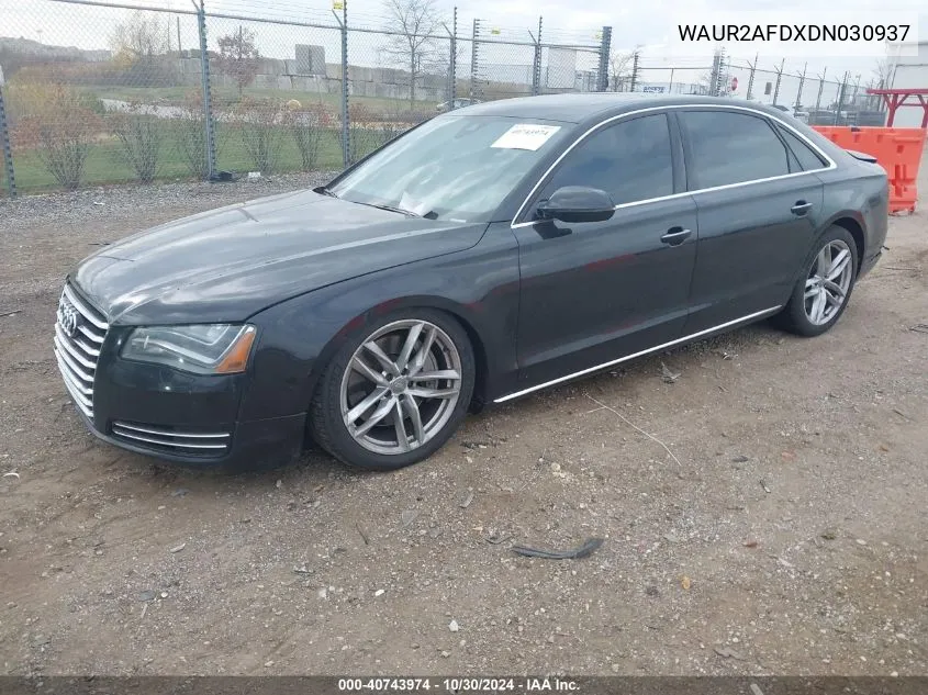 WAUR2AFDXDN030937 2013 Audi A8 L 4.0T