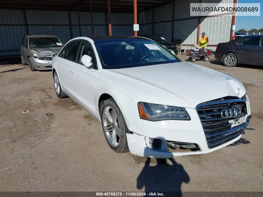 2013 Audi A8 L 3.0T VIN: WAURGAFD4DN008689 Lot: 40786275