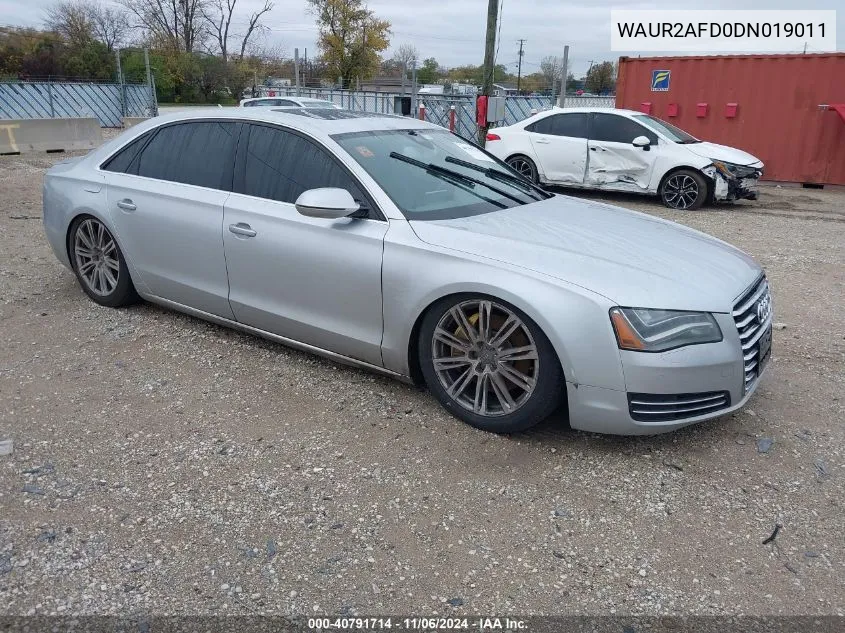 2013 Audi A8 L 4.0T VIN: WAUR2AFD0DN019011 Lot: 40791714