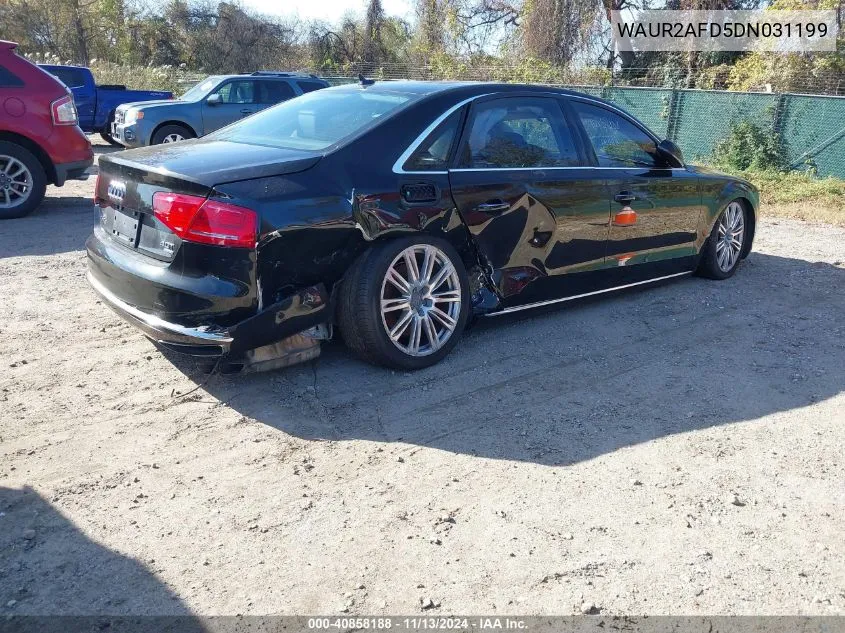 2013 Audi A8 L 4.0T VIN: WAUR2AFD5DN031199 Lot: 40858188