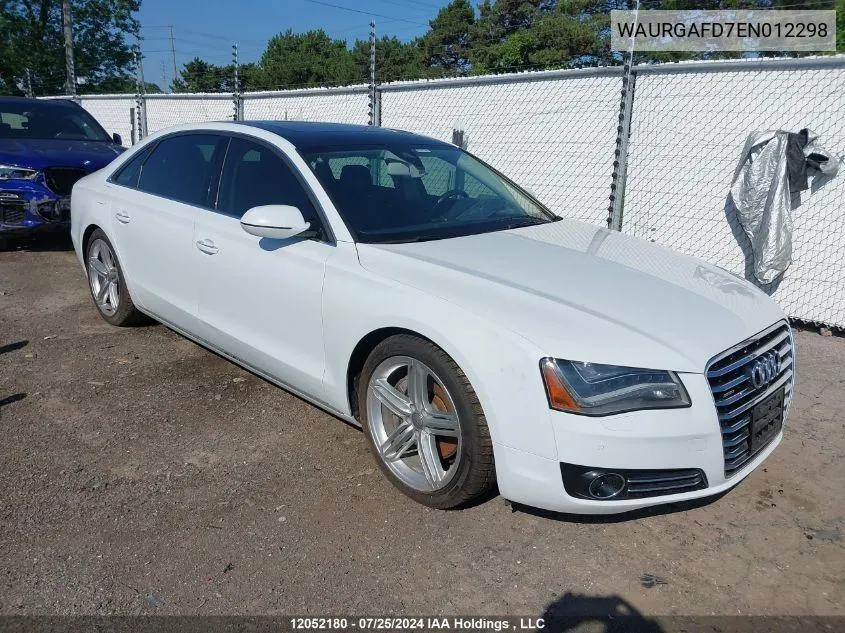 2014 Audi A8 L Quattro VIN: WAURGAFD7EN012298 Lot: 12052180