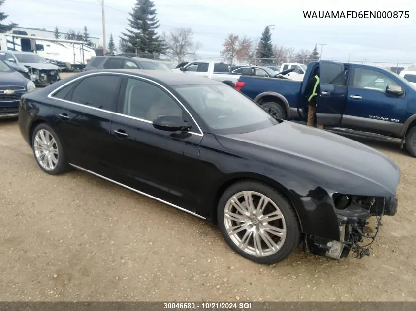 2014 Audi A8 Tdi/Quattro VIN: WAUAMAFD6EN000875 Lot: 30046680