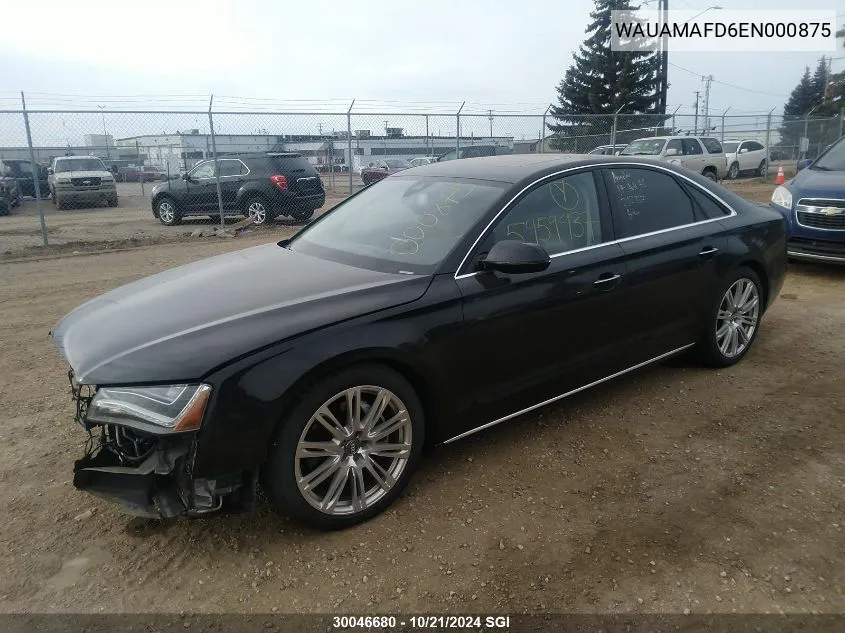 2014 Audi A8 Tdi/Quattro VIN: WAUAMAFD6EN000875 Lot: 30046680