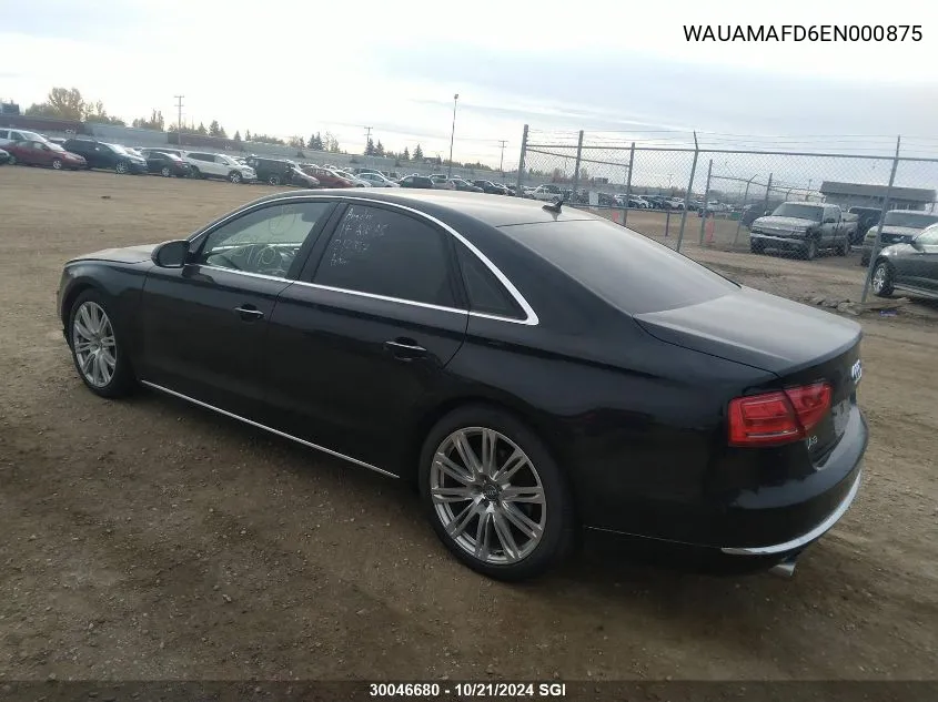 2014 Audi A8 Tdi/Quattro VIN: WAUAMAFD6EN000875 Lot: 30046680