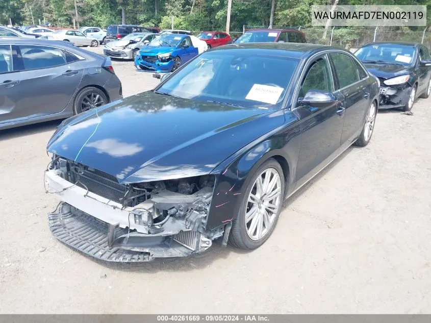 2014 Audi A8 L L Tdi Quattro VIN: WAURMAFD7EN002119 Lot: 40261669