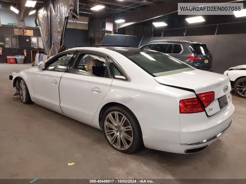 2014 Audi A8 L 4.0T VIN: WAUR2AFD2EN007055 Lot: 40449917