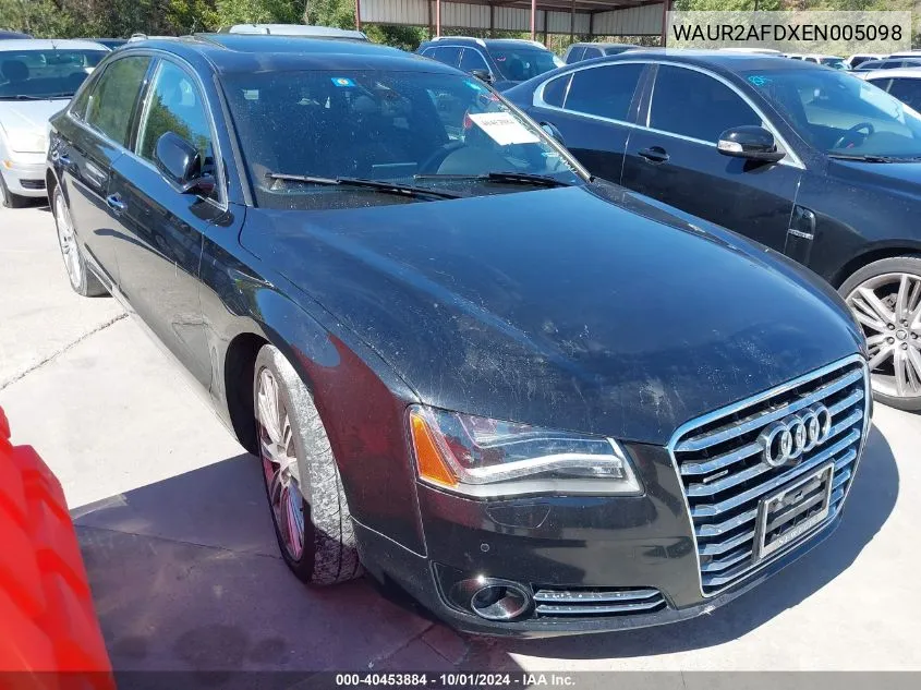 2014 Audi A8 L 4.0T VIN: WAUR2AFDXEN005098 Lot: 40453884