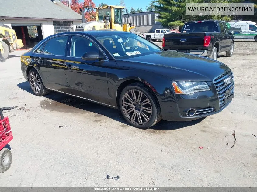 2014 Audi A8 L 3.0T VIN: WAURGAFD8EN008843 Lot: 40535419