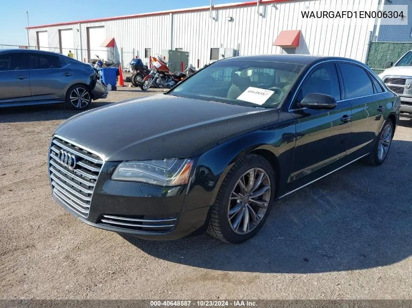 2014 Audi A8 L 3.0T VIN: WAURGAFD1EN006304 Lot: 40648587