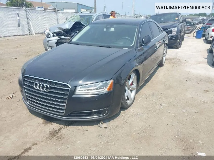 2015 Audi A8 VIN: WAUJMAFD1FN000803 Lot: 12060953