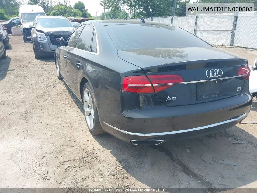 2015 Audi A8 VIN: WAUJMAFD1FN000803 Lot: 12060953