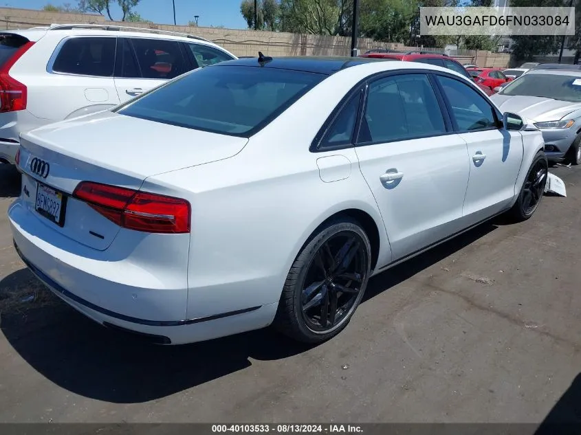 2015 Audi A8 L 3.0T VIN: WAU3GAFD6FN033084 Lot: 40103533