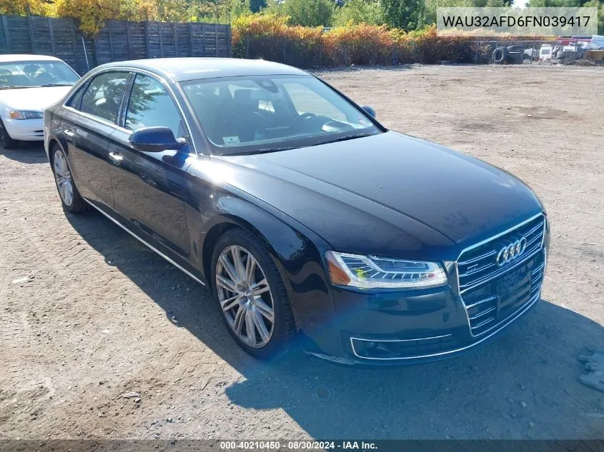 2015 Audi A8 L 4.0T VIN: WAU32AFD6FN039417 Lot: 40210450