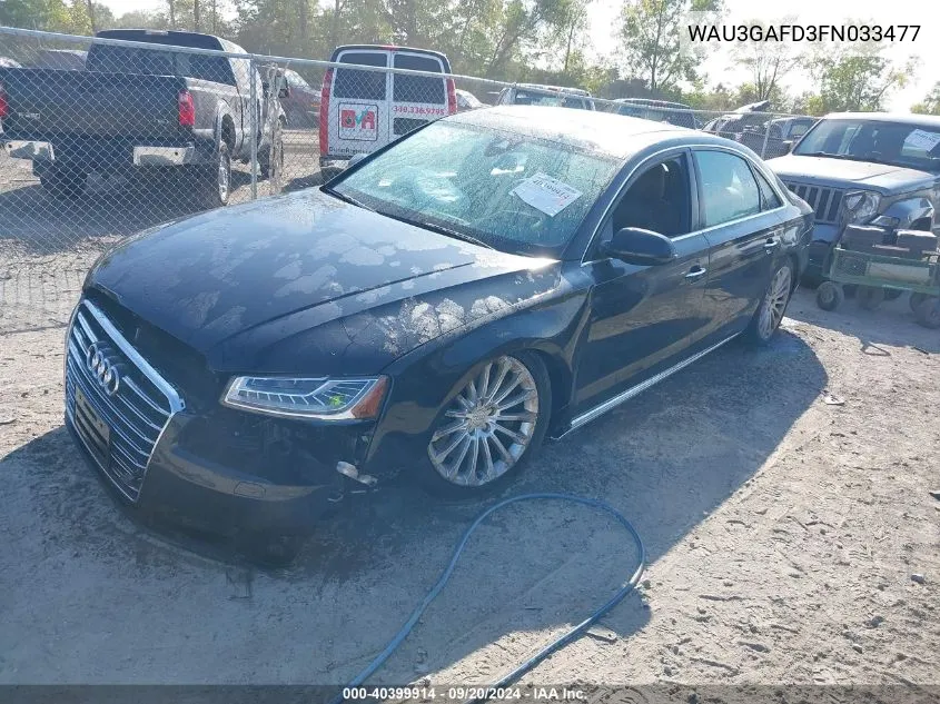 2015 Audi A8 L 3.0T VIN: WAU3GAFD3FN033477 Lot: 40399914