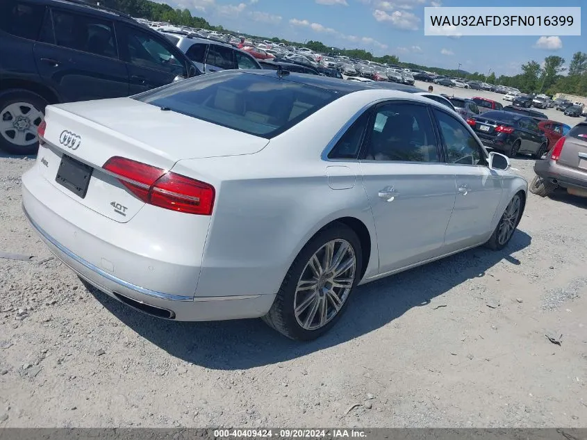 WAU32AFD3FN016399 2015 Audi A8 L 4.0T