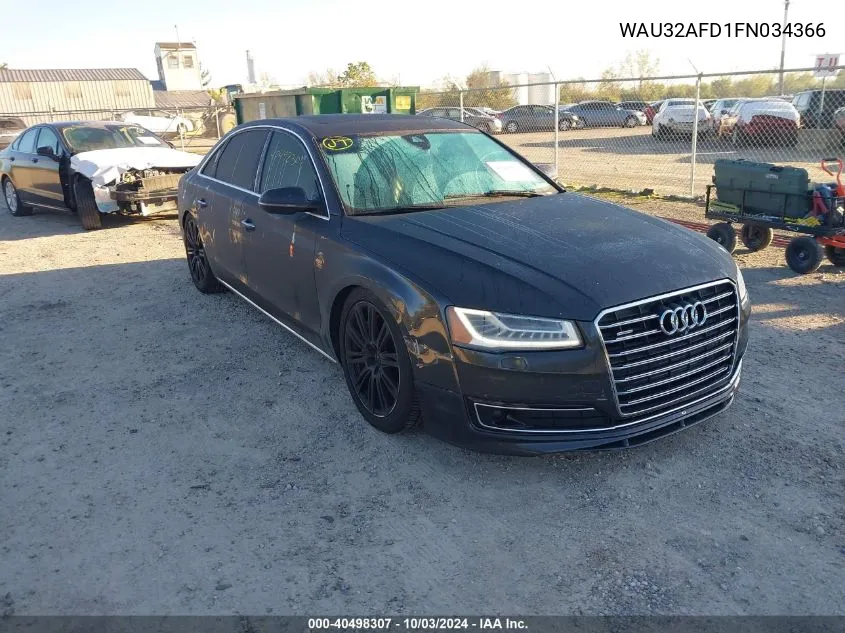 2015 Audi A8 L 4.0T VIN: WAU32AFD1FN034366 Lot: 40498307