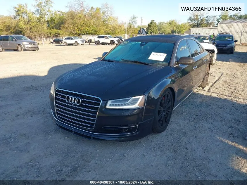 2015 Audi A8 L 4.0T VIN: WAU32AFD1FN034366 Lot: 40498307