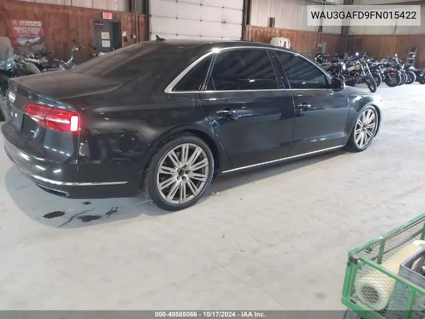 2015 Audi A8 L 3.0T VIN: WAU3GAFD9FN015422 Lot: 40585066