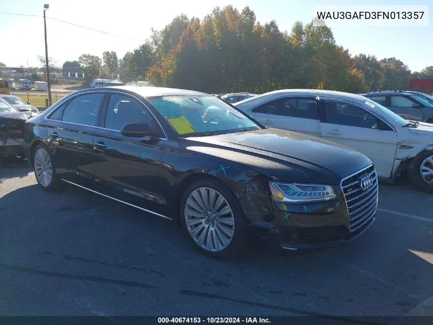 2015 Audi A8 L 3.0T VIN: WAU3GAFD3FN013357 Lot: 40674153