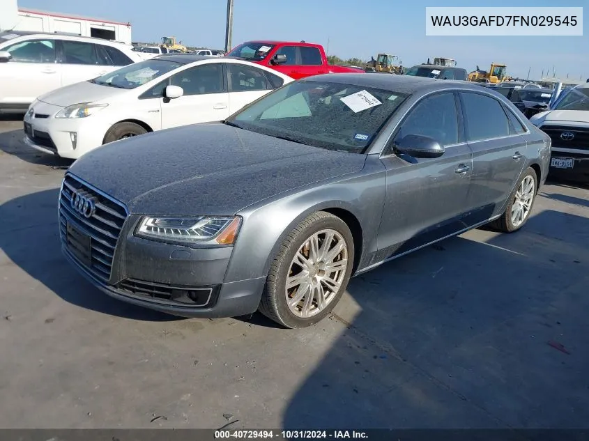 2015 Audi A8 L 3.0T VIN: WAU3GAFD7FN029545 Lot: 40729494