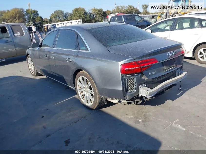 2015 Audi A8 L 3.0T VIN: WAU3GAFD7FN029545 Lot: 40729494