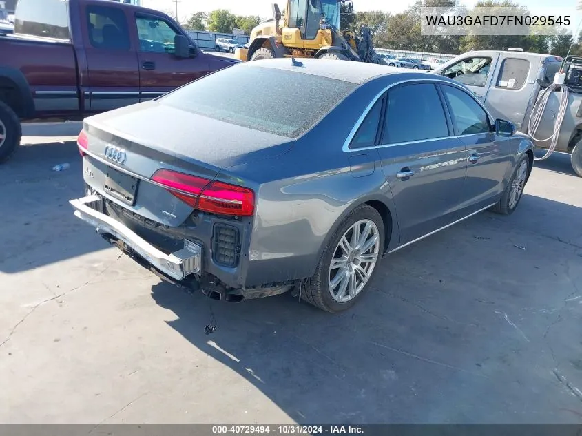 2015 Audi A8 L 3.0T VIN: WAU3GAFD7FN029545 Lot: 40729494