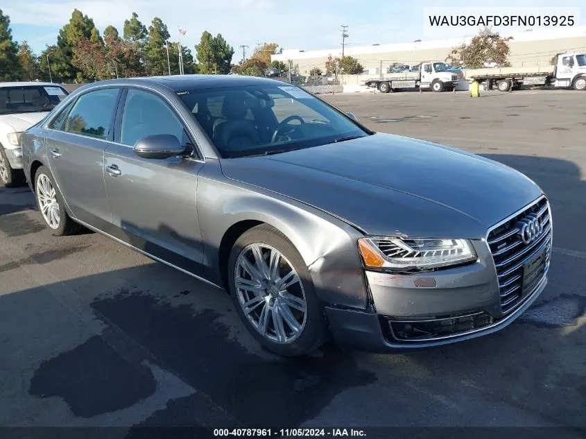 2015 Audi A8 L 3.0T VIN: WAU3GAFD3FN013925 Lot: 40787961