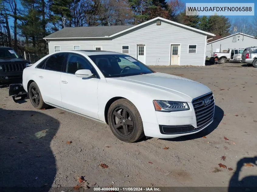 2015 Audi A8 3.0T VIN: WAUJGAFDXFN006588 Lot: 40809693