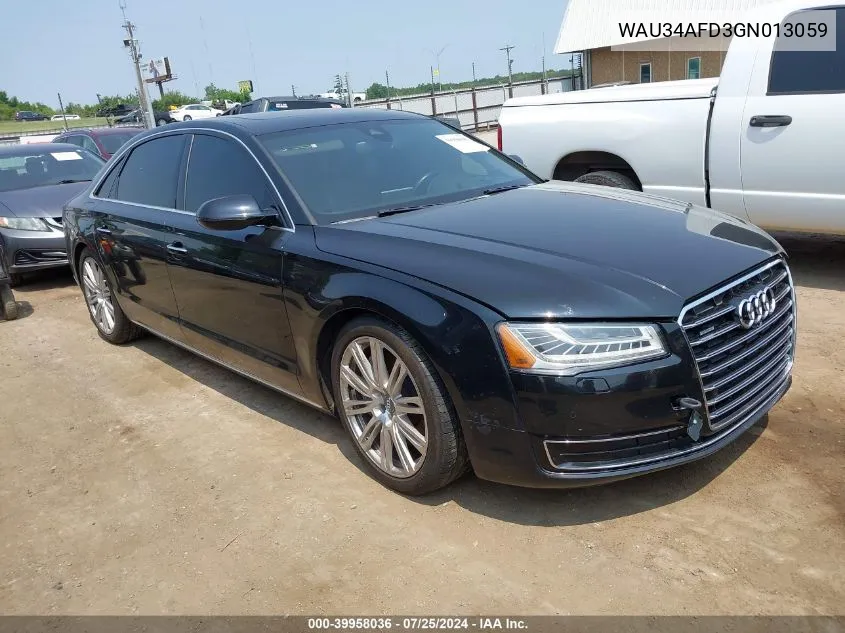 2016 Audi A8 L 3.0T VIN: WAU34AFD3GN013059 Lot: 39958036