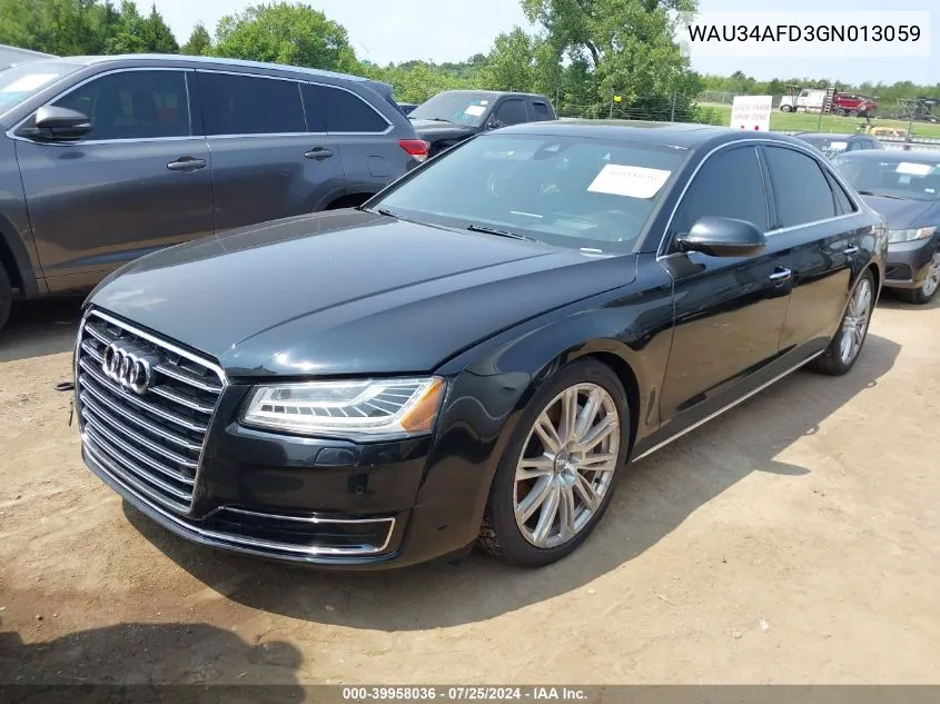 2016 Audi A8 L 3.0T VIN: WAU34AFD3GN013059 Lot: 39958036