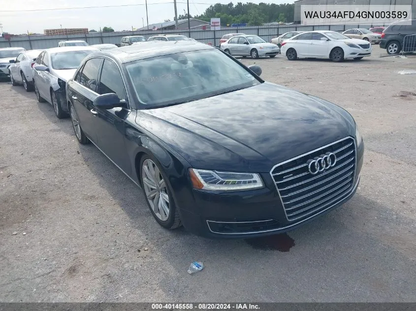 WAU34AFD4GN003589 2016 Audi A8 L 3.0T